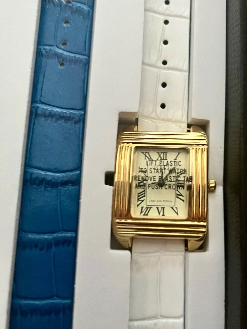 NWT LOGO By Lori Goldstein Watch with 3 Leather Interchangeable Bands QVC